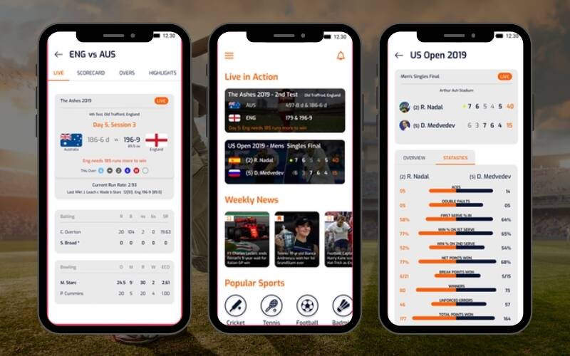 Cricket Analytics Mobile App Interface